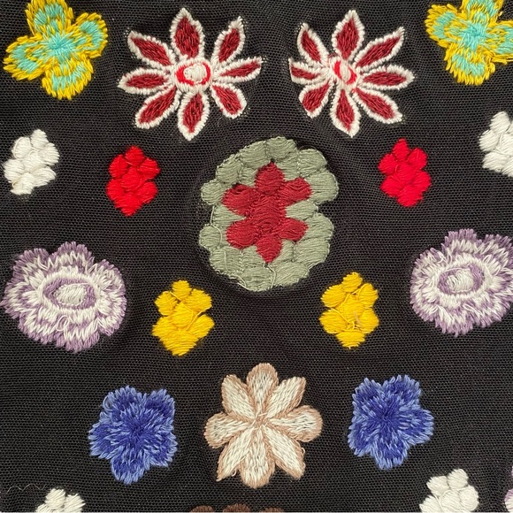 Aqua Capsule Black Embroidered Floral Sheer Bodycon Dress Size M - Picture 4 of 16